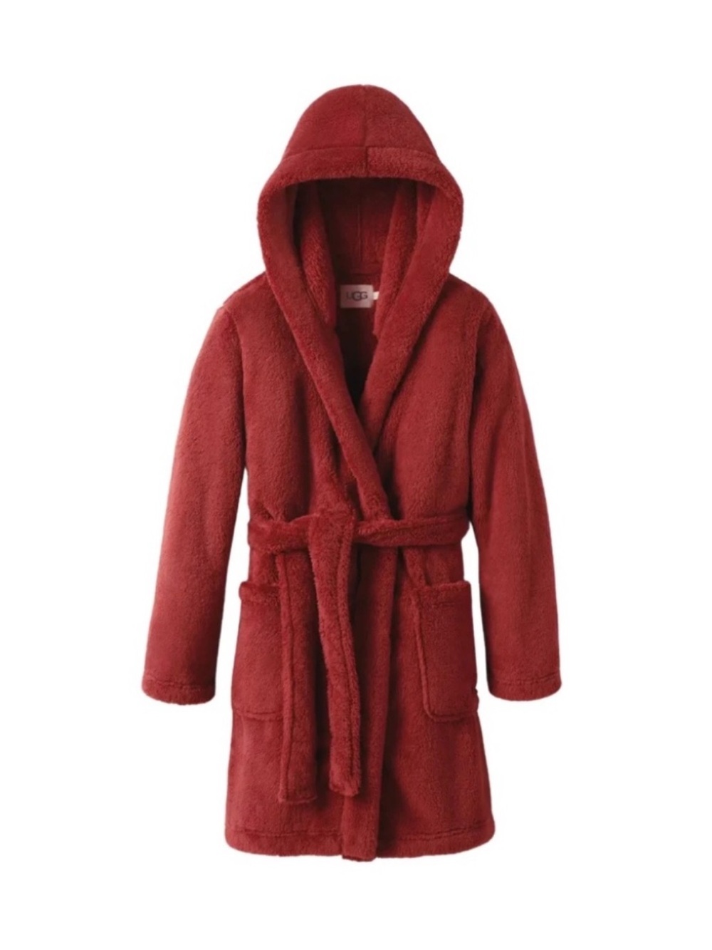 UGG Aarti Hooded Plush Robe in Deep Red